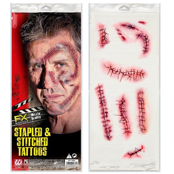 Grote foto halloween nep tattoos rood nietjes en hechtingen verzamelen overige verzamelingen