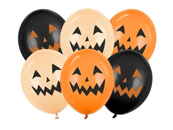 Grote foto halloween ballonnen zwart oranje pompoenen 30cm 6st verzamelen overige verzamelingen