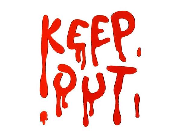 Grote foto halloween raamsticker rood keep out 18cm verzamelen overige verzamelingen