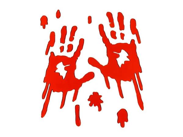 Grote foto halloween raamsticker rood bloederige handen 24 5cm verzamelen overige verzamelingen