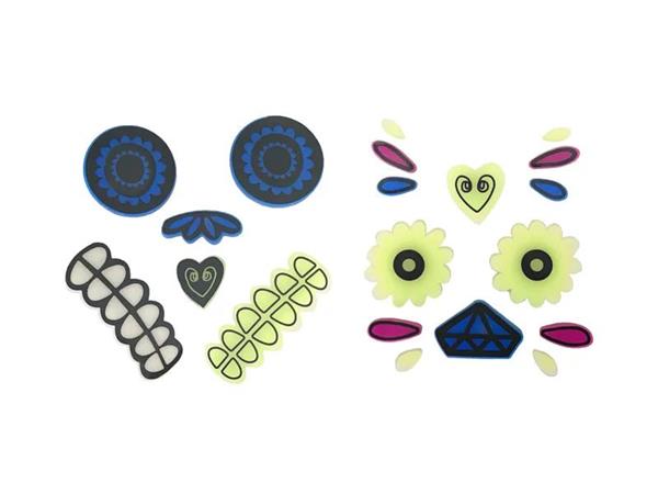 Grote foto dia de los muertos stickers gel glow in the dark 2 delig verzamelen overige verzamelingen