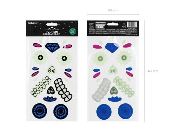 Grote foto dia de los muertos stickers gel glow in the dark 2 delig verzamelen overige verzamelingen