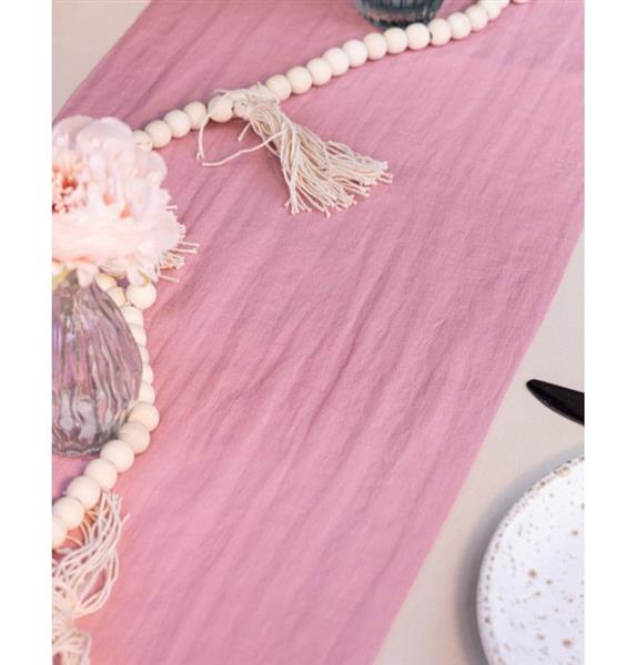 Grote foto roze tafelloper chiffon 3m verzamelen overige verzamelingen