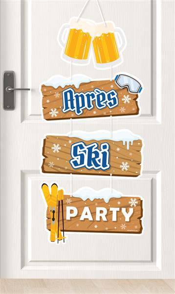 Grote foto bruine hangdecoratie apres ski party 1m verzamelen overige verzamelingen