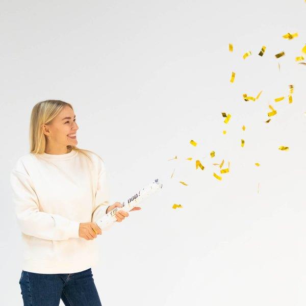 Grote foto gouden confetti kanon folie 40cm verzamelen overige verzamelingen