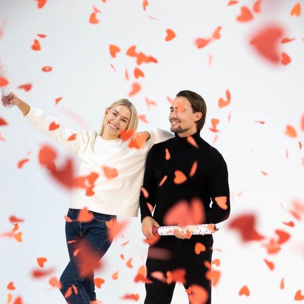 Grote foto hartjes confetti kanon rood 40cm verzamelen overige verzamelingen