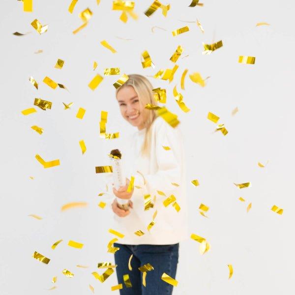 Grote foto gouden confetti kanon folie 60cm verzamelen overige verzamelingen