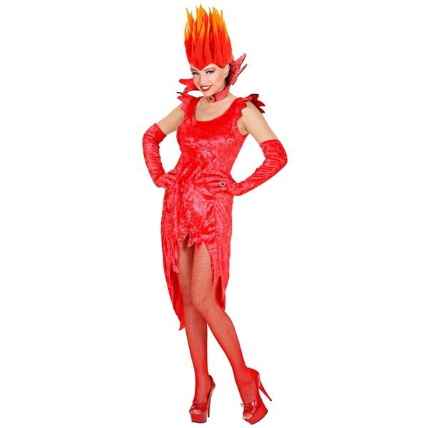 Grote foto halloween jurk rood dames fluwelen duivel verzamelen overige verzamelingen