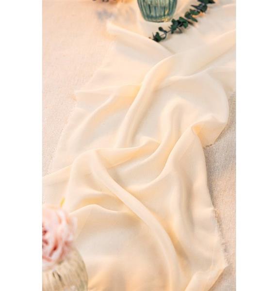 Grote foto ivoorkleurige tafelloper effen 5m verzamelen overige verzamelingen