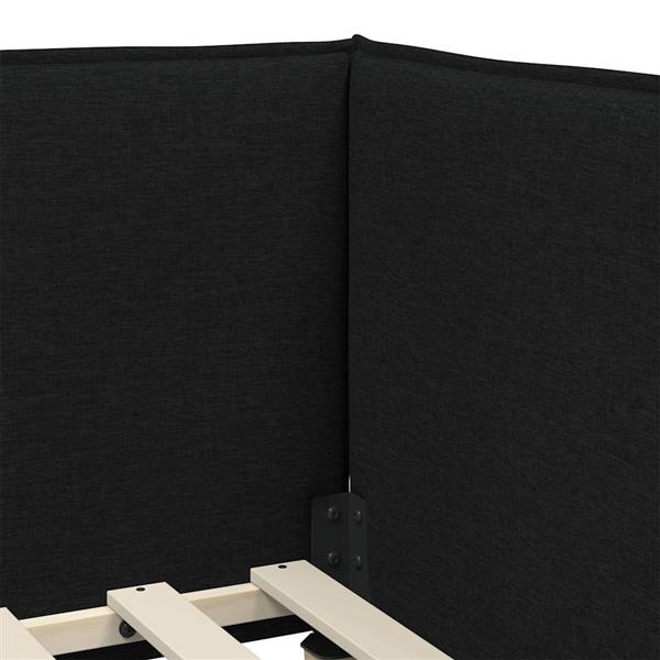 Grote foto vidaxl hoekbedframe met hoofdeinde zwart 100 cm x 200 cm stof antiek en kunst stoelen en banken