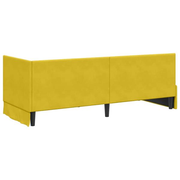 Grote foto vidaxl hoekbedframe met hoofdeinde geel 80 cm x 200 cm stof antiek en kunst stoelen en banken