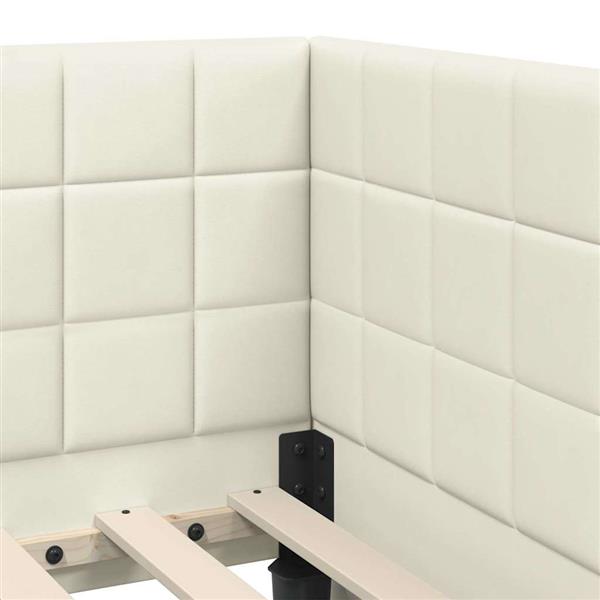 Grote foto vidaxl hoekbedframe met hoofdeinde cr me 80 cm x 200 cm stof antiek en kunst stoelen en banken
