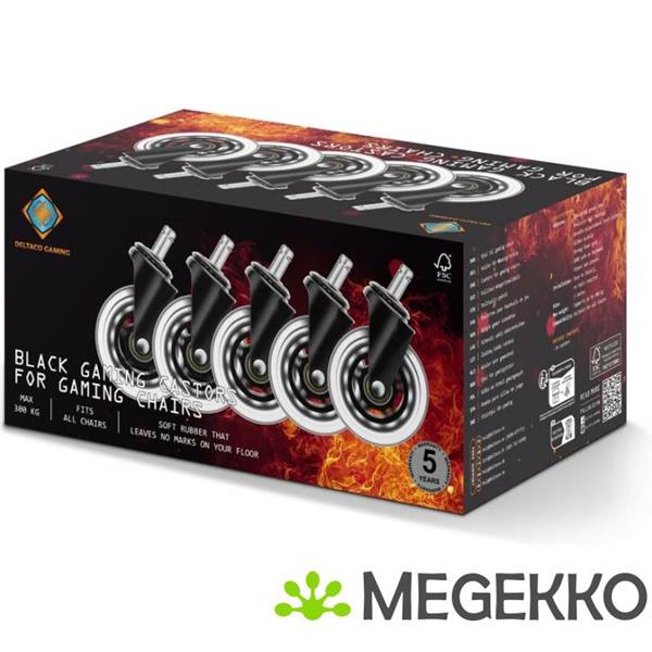 Grote foto deltaco gam 157 wieltjes voor gamingstoelen spelcomputers games overige merken