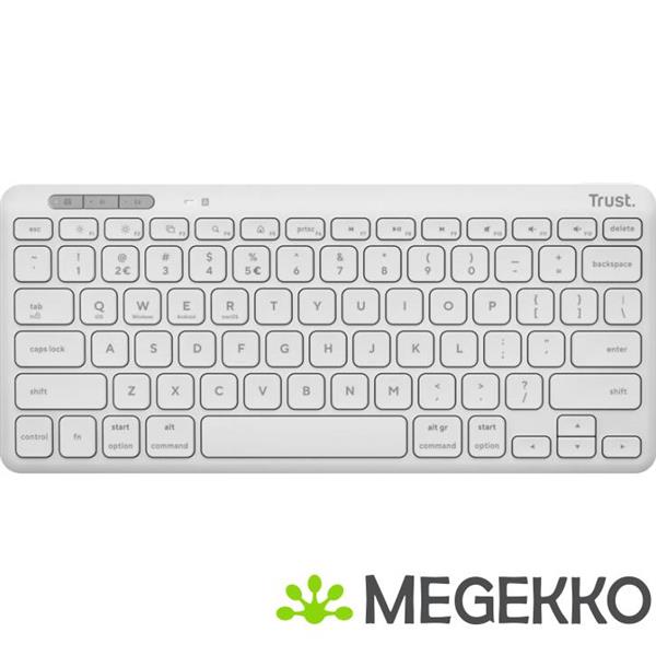 Grote foto trust lyra toetsenbord draadloos wit computers en software toetsenborden