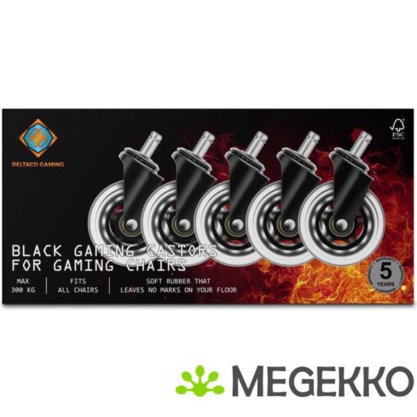 Grote foto deltaco gam 157 wieltjes voor gamingstoelen spelcomputers games overige merken
