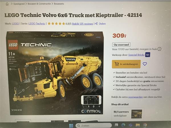 Grote foto te koop lego technic volvo truck 42114 diversen sinterklaas