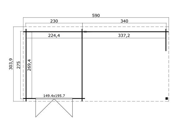 Grote foto blokhut met overkapping sunniva 570x275 vuren tuin en terras tuinhuisjes en blokhutten