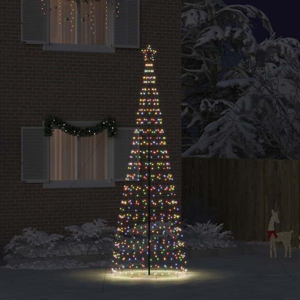 Grote foto vidaxl led kerstboom met grondspiesjes multikleur 400 cm ijzer diversen overige diversen