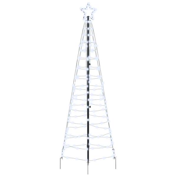 Grote foto vidaxl led kerstboom met grondspiesjes koudwit 250 cm ijzer diversen overige diversen