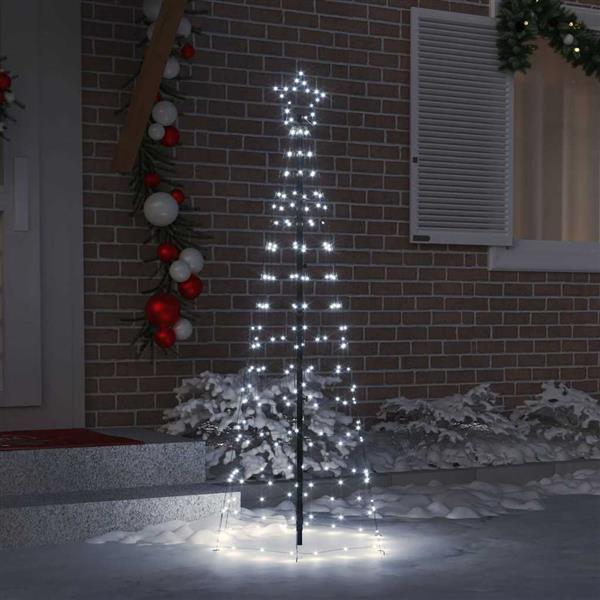 Grote foto vidaxl led kerstboom met grondspiesjes koudwit 250 cm ijzer diversen overige diversen