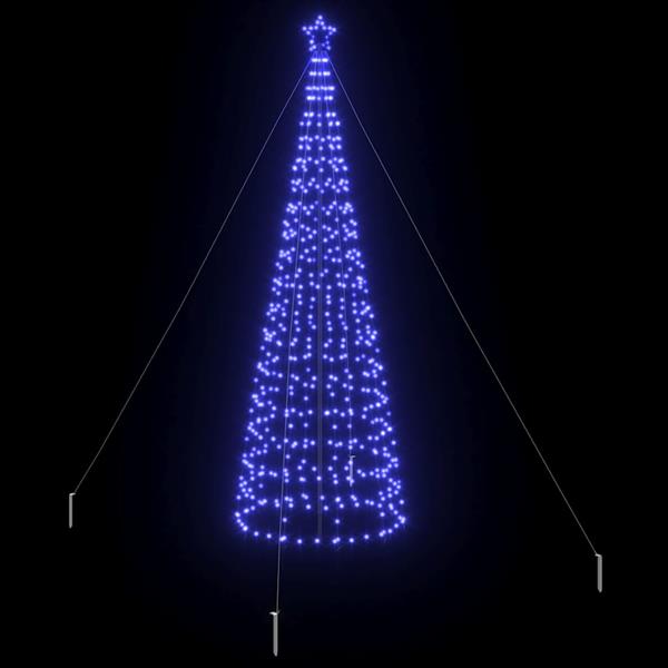 Grote foto vidaxl led kerstboom met grondspiesjes met 800 led blauw 400 cm ijzer diversen overige diversen