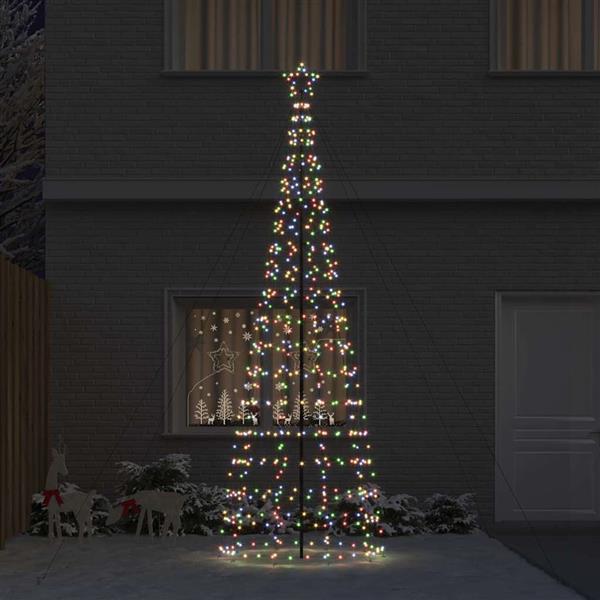 Grote foto vidaxl led kerstboom met grondspiesjes multikleur 400 cm ijzer diversen overige diversen