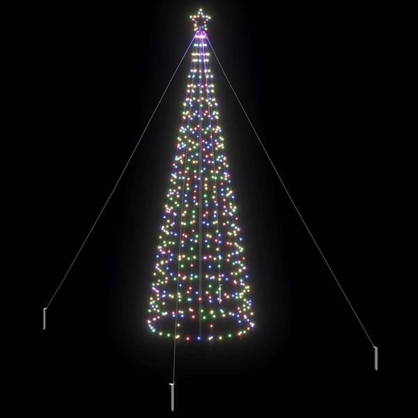 Grote foto vidaxl led kerstboom met grondspiesjes multikleur 400 cm ijzer diversen overige diversen