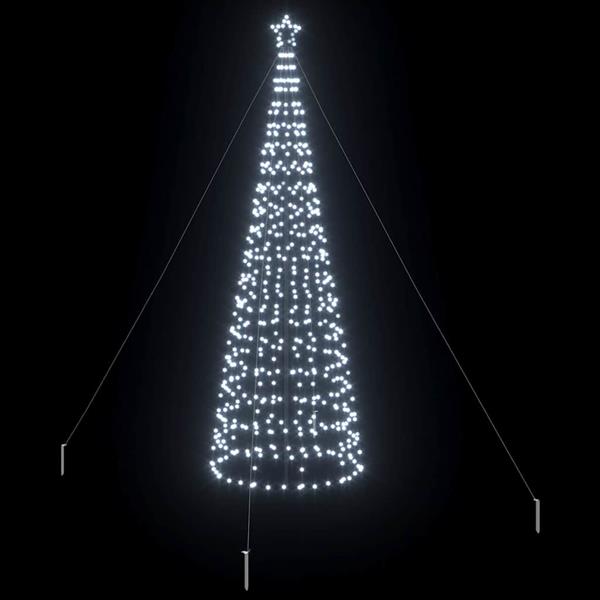 Grote foto vidaxl led kerstboom met grondspiesjes koudwit 400 cm ijzer diversen overige diversen
