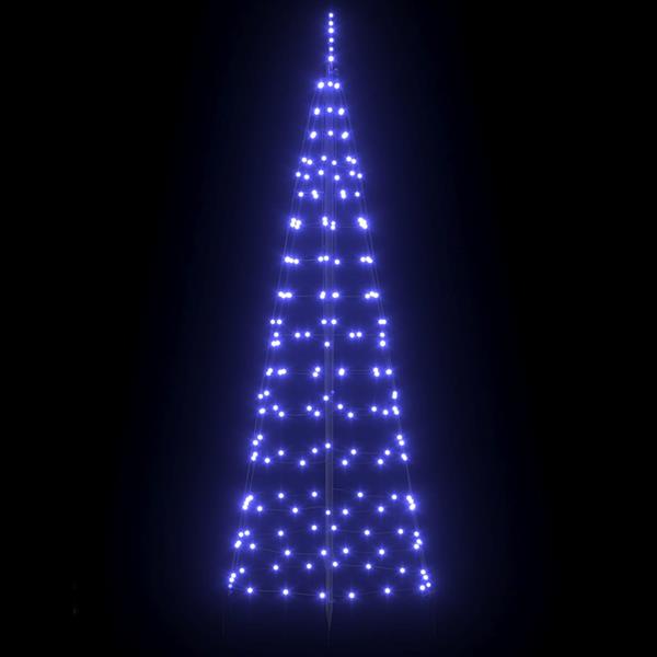 Grote foto vidaxl led kerstboom met grondspiesjes met 390 led blauw 250 cm ijzer diversen overige diversen