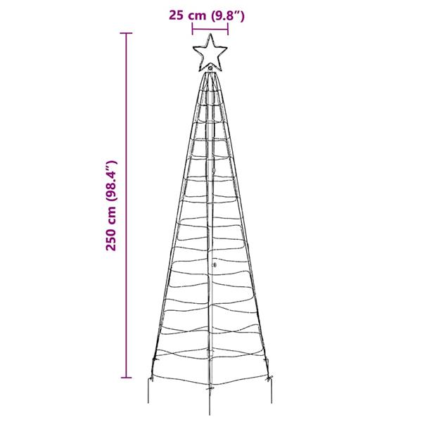 Grote foto vidaxl led kerstboom met grondspiesjes met 390 led blauw 250 cm ijzer diversen overige diversen