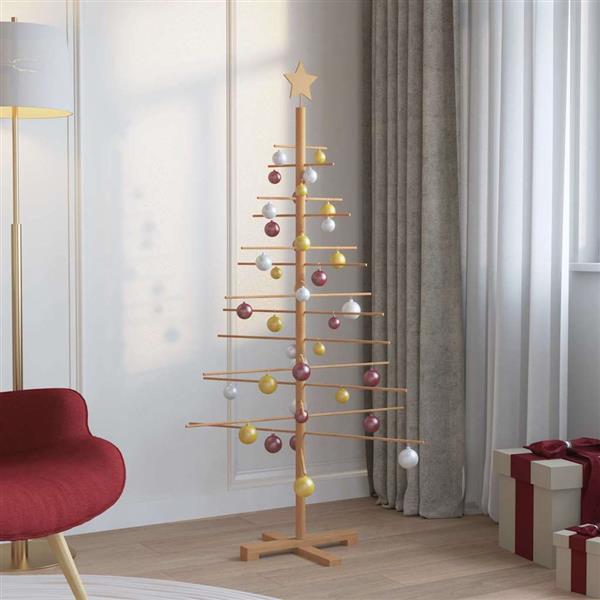 Grote foto vidaxl houten kerstboom met standaard bruin 150 cm bamboe diversen overige diversen