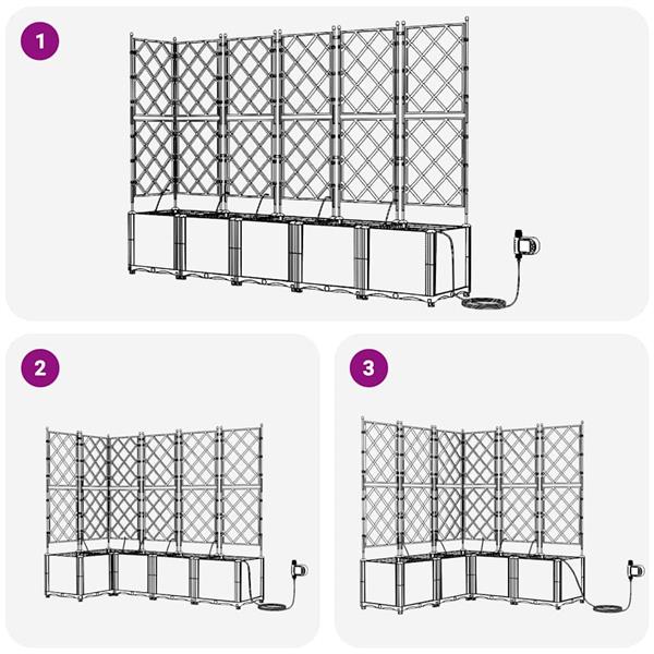 Grote foto vidaxl tuin bloempot 5 pcs wit staal tuin en terras overige tuin en terras