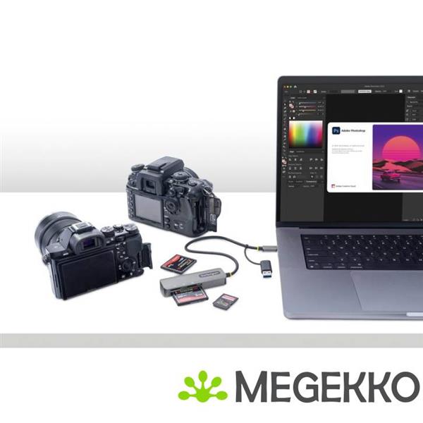 Grote foto startech.com usb 3.0 multi media geheugenkaart lezer sd microsd compactflash card reader compacte computers en software netwerkkaarten routers en switches