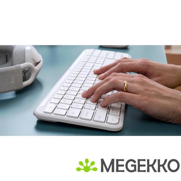 Grote foto logitech k950 signature slim toetsenbord draadloos wit computers en software toetsenborden