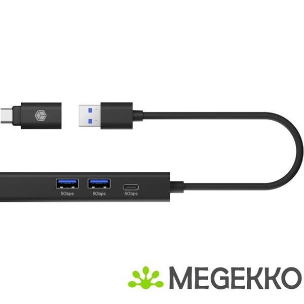 Grote foto icy box ib hub1439 lan bedraad usb 3.2 gen 1 3.1 gen 1 type a zwart computers en software overige computers en software