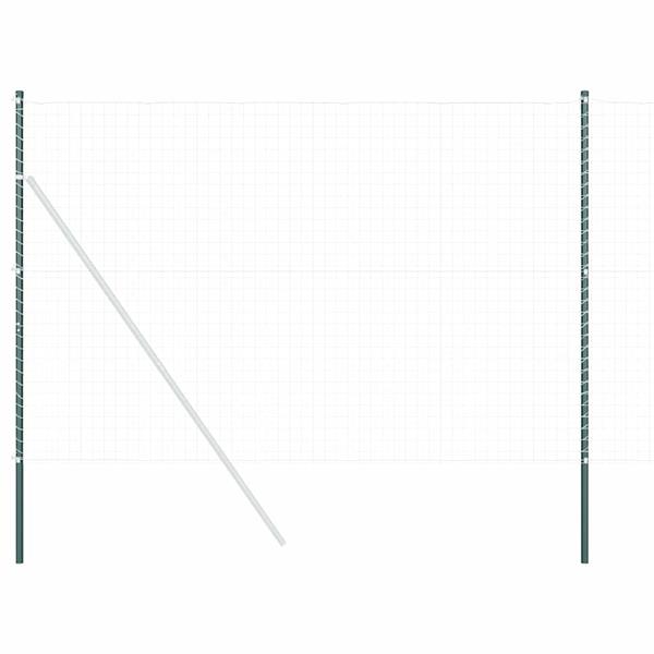 Grote foto vidaxl afrasteringspaal 2 pcs groen poedergecoat staal tuin en terras overige tuin en terras