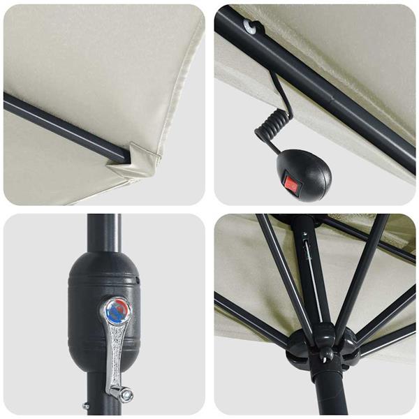 Grote foto vidaxl tuinsaal half zand 294 x 150 x 224 cm stof tuin en terras overige tuin en terras