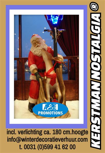 Grote foto kerstman verhuur arrenslee met rendier ensemble hobby en vrije tijd feestartikelen verhuur