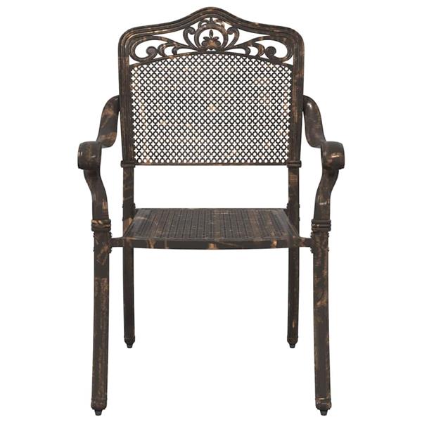 Grote foto vidaxl tuinstoel 2 pcs brons 55 x 55 x 92 5cm aluminium tuin en terras tuinmeubelen