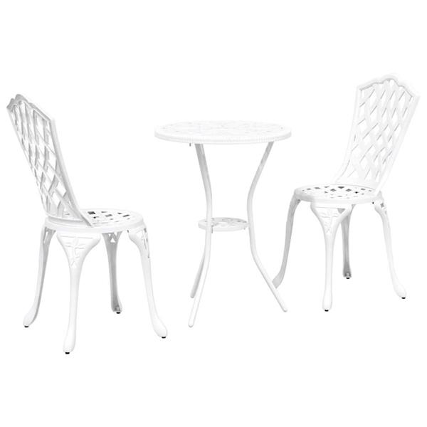 Grote foto vidaxl tuin bistro set 3 pcs wit aluminium tuin en terras tuinmeubelen