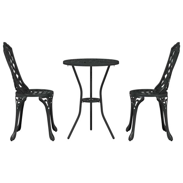 Grote foto vidaxl tuin bistro set 3 pcs zwart aluminium tuin en terras tuinmeubelen