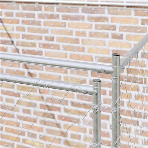 Grote foto vidaxl hondenbench zilver 200 x 200 x 200 cm staal en pe dieren en toebehoren hondenhokken en kooien