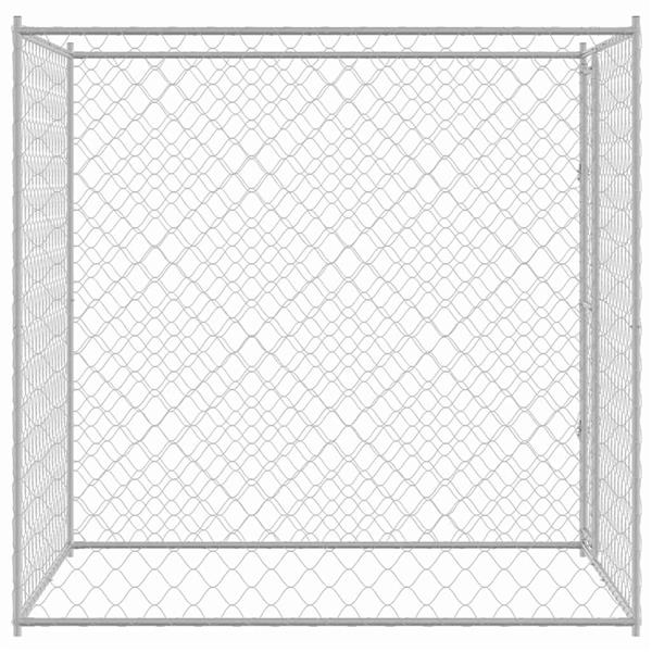 Grote foto vidaxl hondenbench zilver 200 x 200 x 200 cm staal en pe dieren en toebehoren hondenhokken en kooien