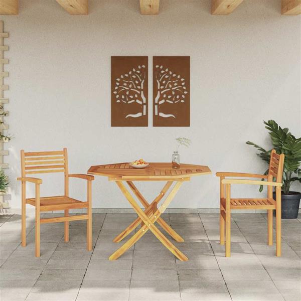 Grote foto vidaxl tuinstapelstoelen 2 pcs bruin 55.5 x 55.5 x 90 cm tuin en terras tuinmeubelen