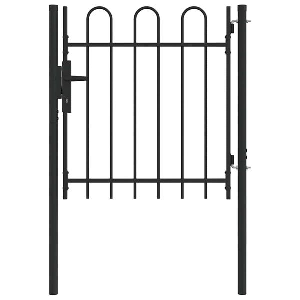 Grote foto vidaxl hekpoort grijs 100 x 100 cm poedercoated staal tuin en terras hekken en schuttingen