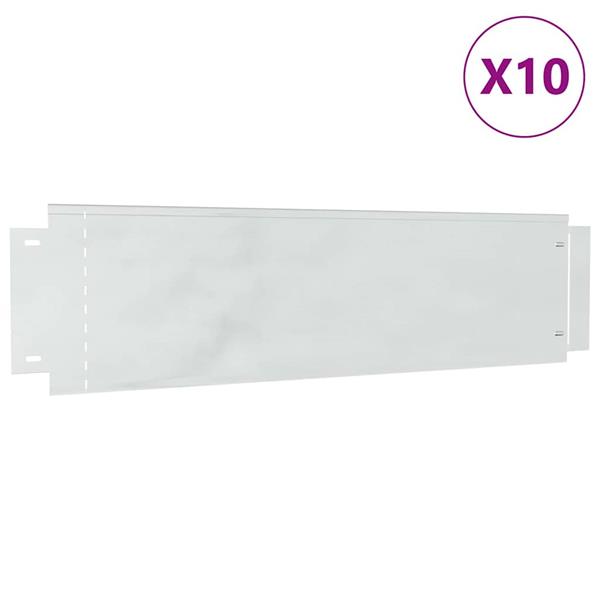 Grote foto vidaxl gazonranden 10 pcs zilver 100 x 25 x 0.07 cm tuin en terras tuindecoratie