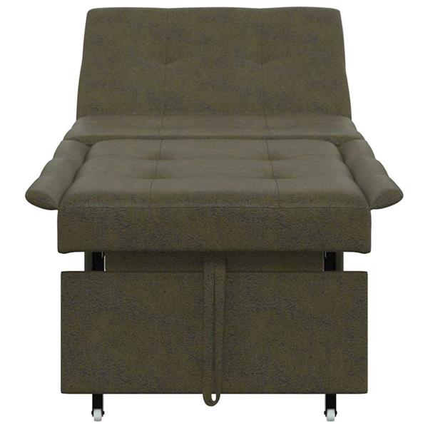 Grote foto vidaxl slaapbank leger groen 67 x 194 x 38 cm faux suede leer huis en inrichting bankstellen