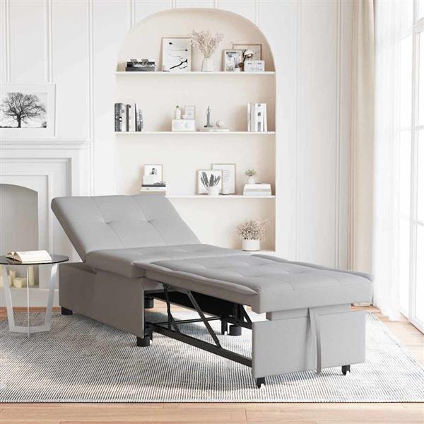 Grote foto vidaxl sofa bed grijs 194 x 67 x 37 cm stof huis en inrichting bankstellen