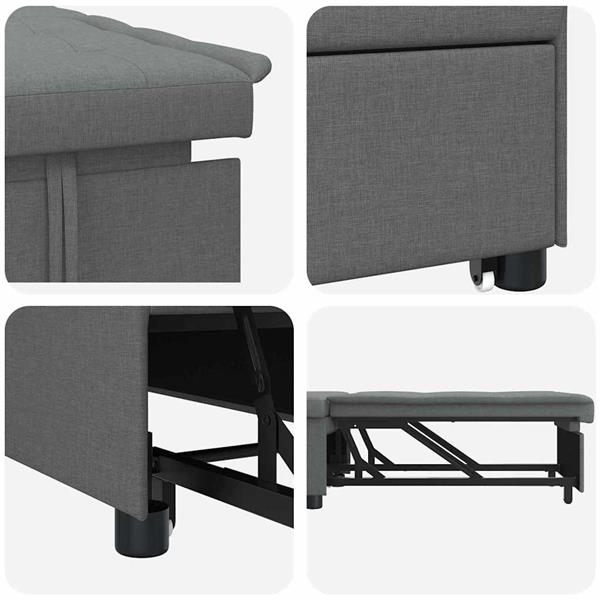 Grote foto vidaxl sofa bed donkergrijs 194 x 67 x 37 cm stof huis en inrichting bankstellen