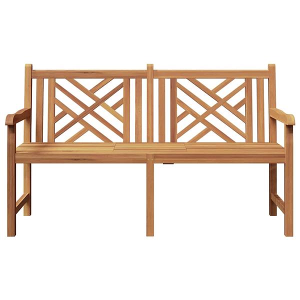 Grote foto vidaxl bank bruin 150 x 60 x 90 cm massief teakhout tuin en terras tuinmeubelen